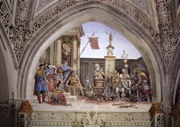 Nordwand der Strozzi-Kapelle, Das Martyrium des Heiligen Johannes des Evangelisten, ca. 1457-1502